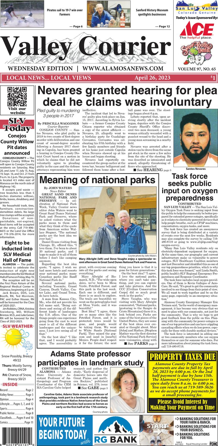 Valley Courier Wednesday, April 26, 2023 The Alamosa News